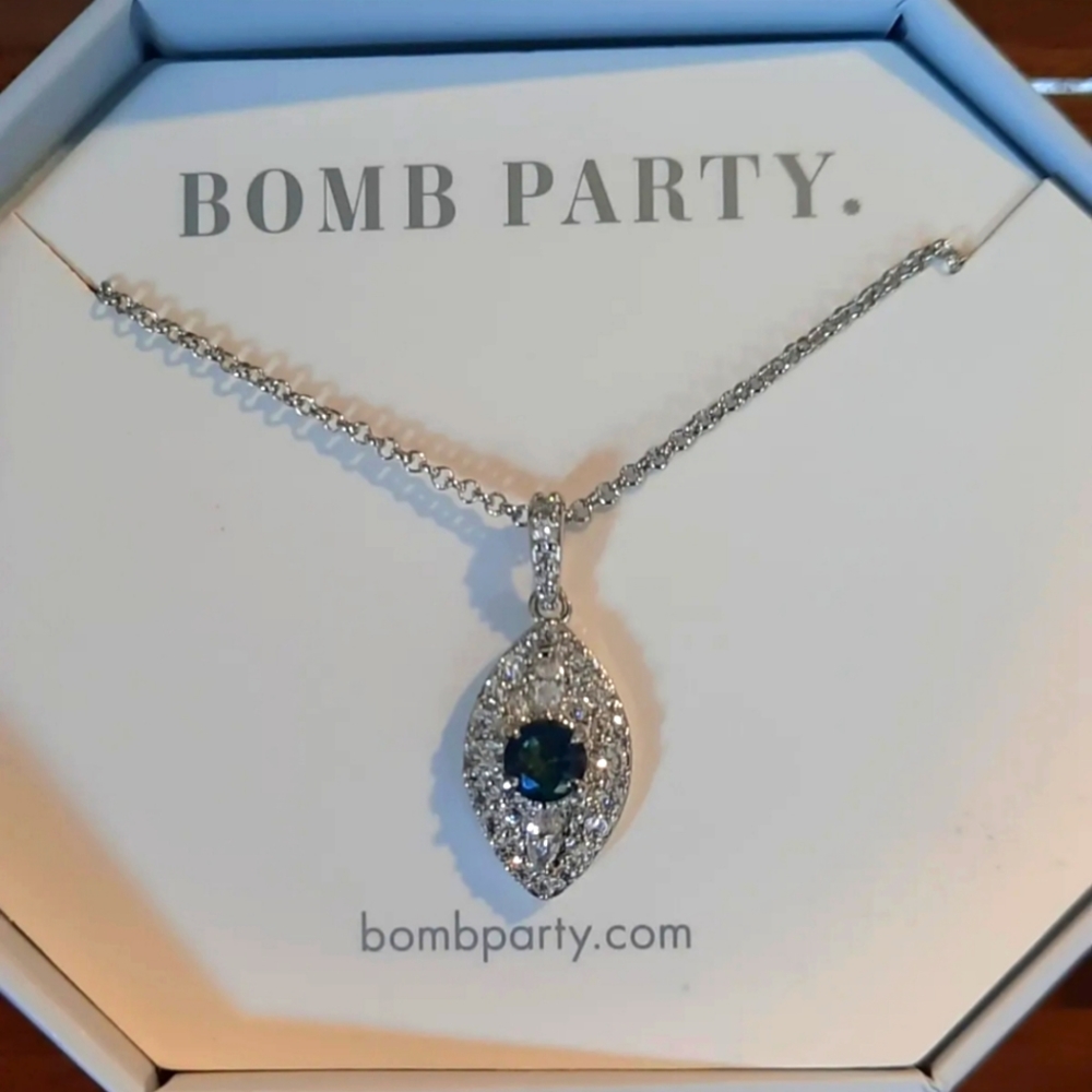 NIB Bomb Party Call It A Crush purple rainbow topaz necklace $148